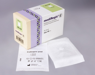 mediregis® porcine Kollagenvliese, 10x10 mm
