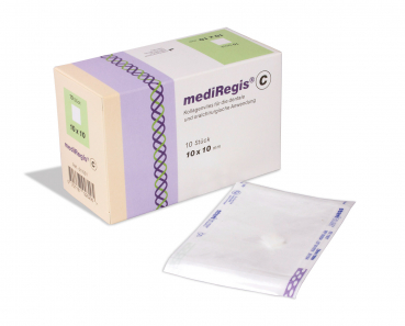 mediregis® porcine Kollagenvliese 20 Stück, 10x10 mm