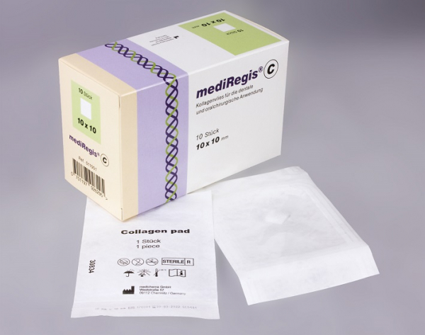 mediregis® porcine Kollagenvliese 20 Stück, 10x10 mm